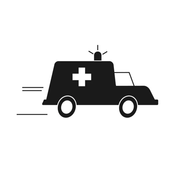 Icono Ambulancia Ilustración Vectorial Balck Sobre Fondo Blanco Diseño Simple — Archivo Imágenes Vectoriales