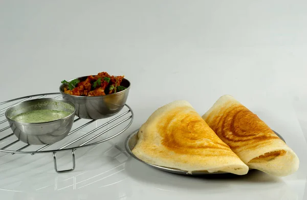 Tasty Delicious Homemade Dosa Morning Breakfast — Stock Photo, Image