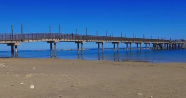 Francavilla a Mare, Pescara, Abruzzo, İtalya 'da Pontile' da Yatay Pan