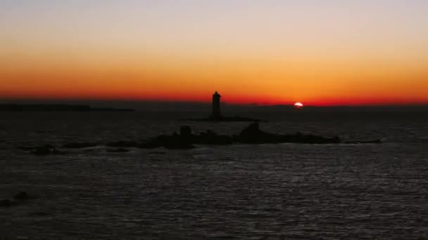 Faro Alba Calasetta Sardegna Timelapse — Video Stock