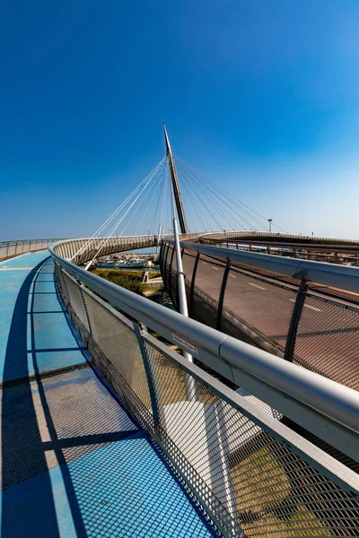 Pista Pedonale Ciclabile Ponte Del Mare Pescara Italia — Foto Stock