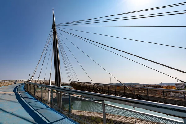 Pista Pedonale Ciclabile Ponte Del Mare Pescara Italia — Foto Stock