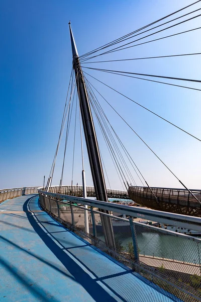 Pista Pedonale Ciclabile Ponte Del Mare Pescara Italia — Foto Stock