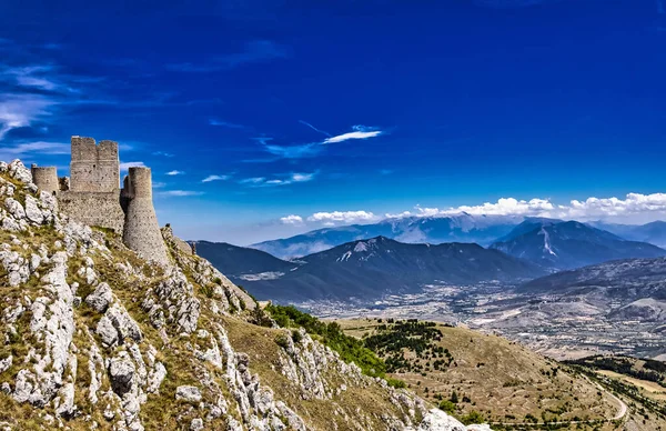 Castello Medievale Rovina Abbandonato Una Vetta Montuosa Rocca Calascio Aquila — Foto Stock