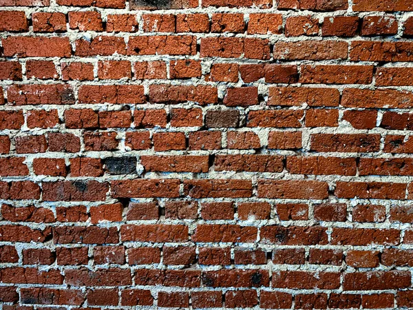 Hintergrund Eines Alten Backsteinhauses Ziegelrote Wand Textur Aus Nächster Nähe — Stockfoto