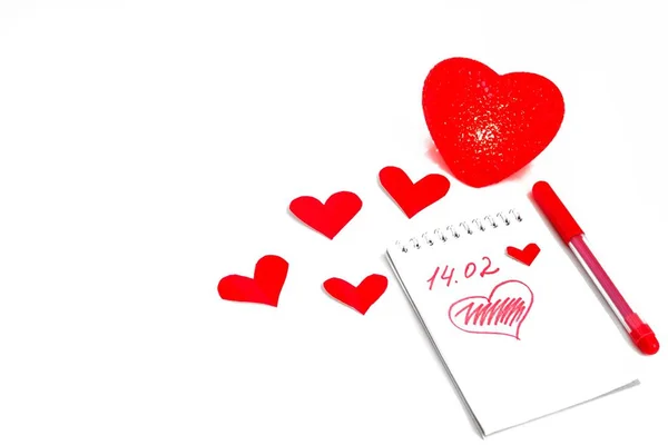 Šťastný Valentýn Čísla Zápisníku — Stock fotografie
