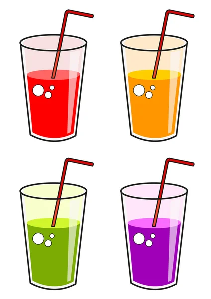 Set de vasos con zumo de frutas — Vector de stock