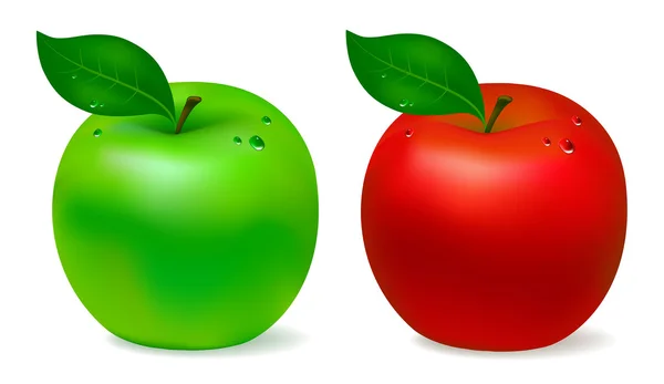 Jabłko zielone i czerwone — Wektor stockowy