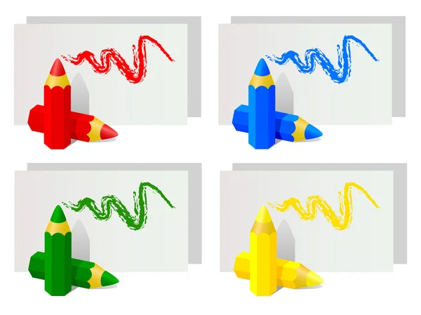 Цветные карандаши. Аксессуары для рисования . — стоковый вектор