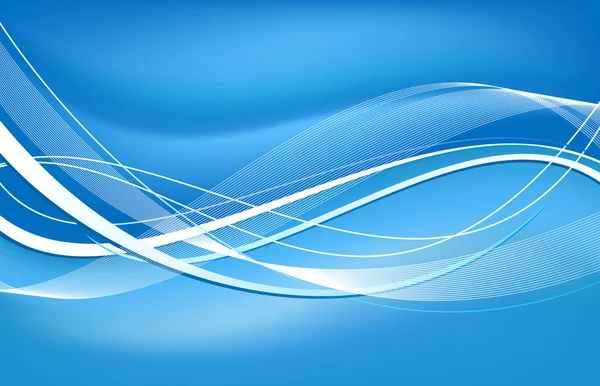 Fond abstrait bleu avec des lignes ondulées — Image vectorielle