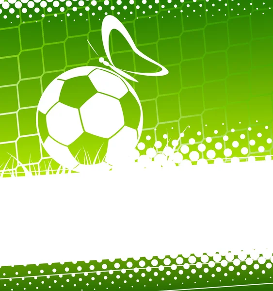 Ballon de football avec papillon — Image vectorielle