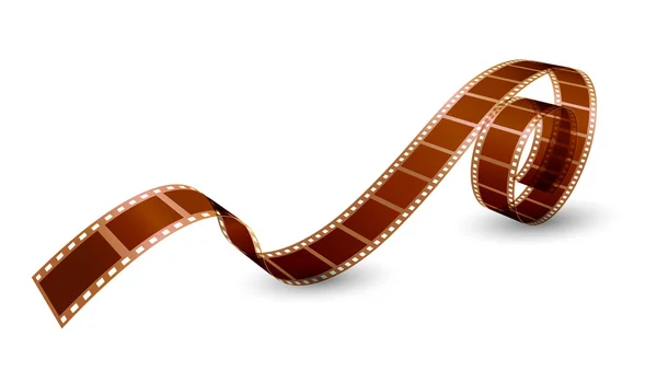 Kroucená filmový pás na bílém pozadí — Stockový vektor