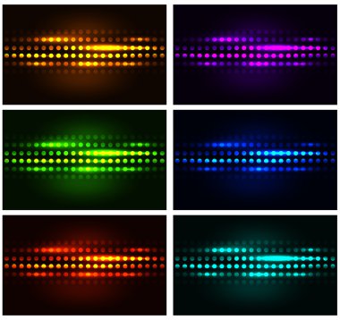 Arka planlar parlayan renkli nokta kümesi