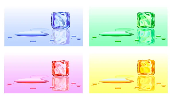 氷のカラー キューブ — ストックベクタ