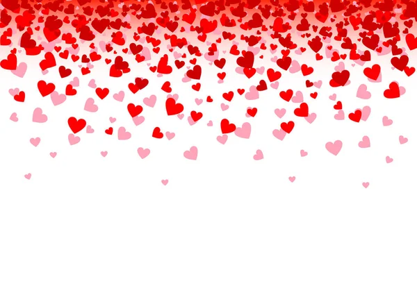 Fundo Com Corações Vermelhos Corações Confete Banner Para Dia Dos —  Vetores de Stock