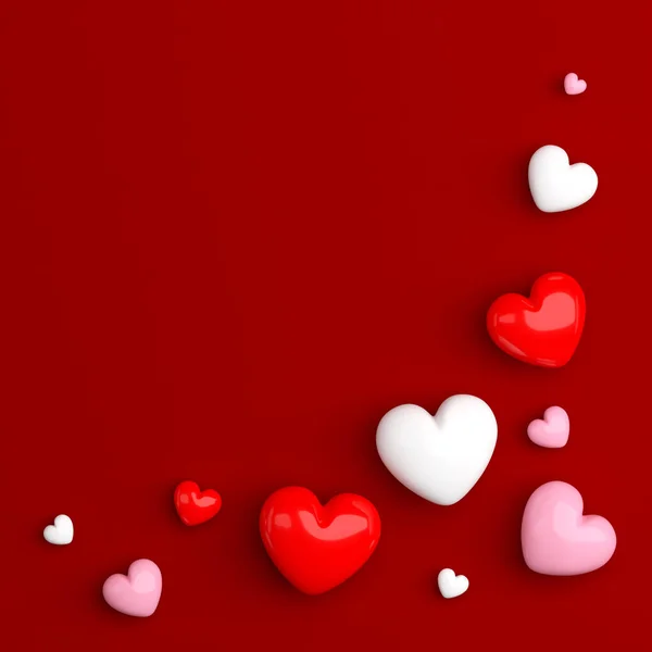 Hearts Red Background Background Valentine Day Wedding Celebration — Stock Photo, Image