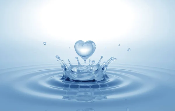 Heart Shaped Water Splash Conceptual Symbol Illustration — Stock Photo, Image