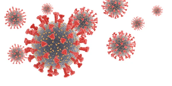 Κύτταρα Του Coronavirus Απομονωμένο Λευκό Φόντο Εικονογράφηση — Φωτογραφία Αρχείου