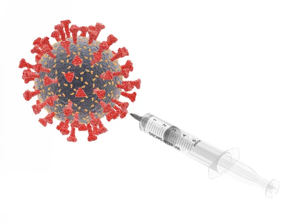 Coronavirus Jeringa Símbolo Conceptual Vacunación Del Covidio Aislado Sobre Fondo —  Fotos de Stock