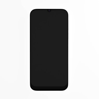 Beyaz arka planda cep telefonu. Yukarıdan bak. Beyaz bir arka planda izole edilmiş. 3B illüstrasyon