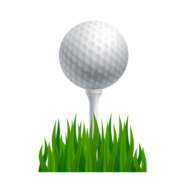 ゴルフティーのゴルフボール スポーツのテーマ ベクターイラスト — ストックベクタ