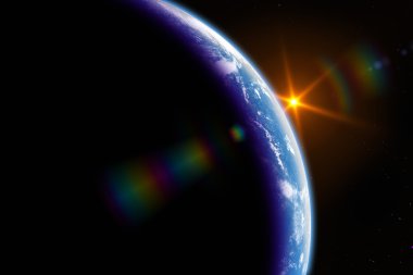 Dünya gezegeni üzerinde gündoğumu