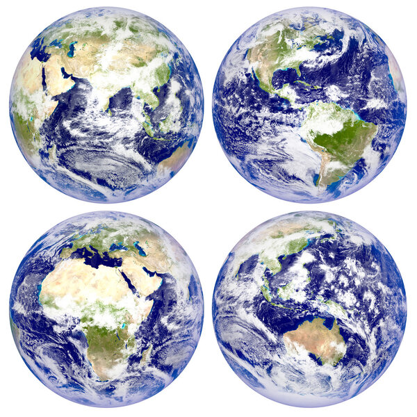 Planet Earth, North and South America, Eurasia, Africa, Australia