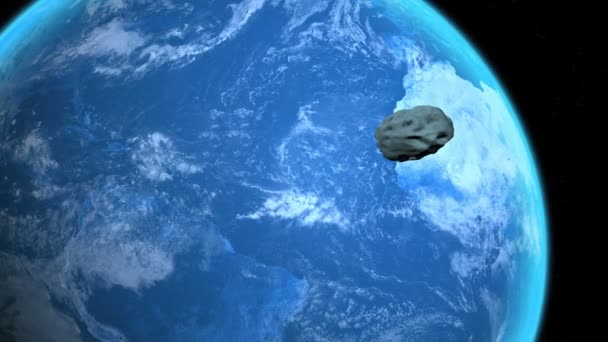 Asteroid fliegt an der Erde vorbei — Stockvideo