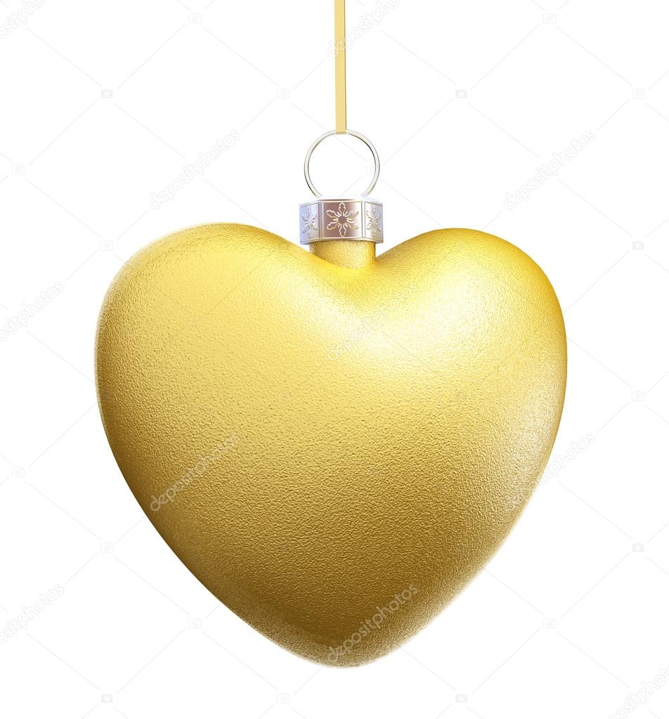 Gold Heart Christmas decorations