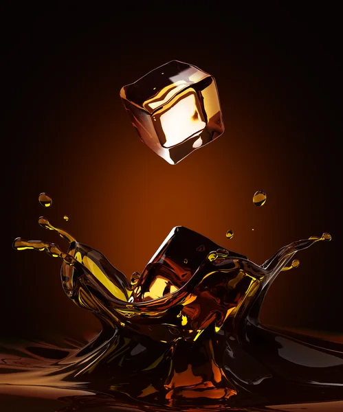 Splash alkol düşen buz küpleri