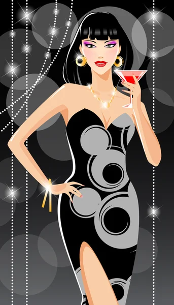 Kokteylli seksi kadın.