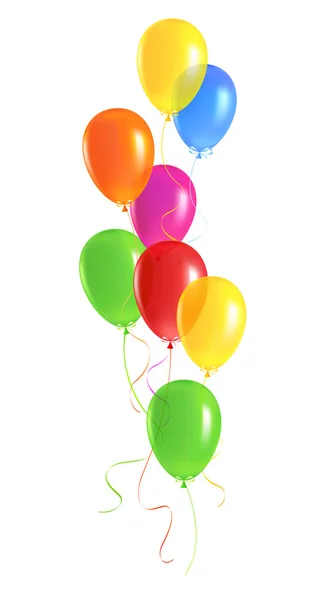 Grupo de globos coloridos festivos — Vector de stock