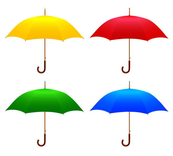 Set colored umbrellas