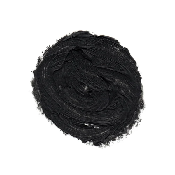 Splash fekete festék elszigetelt fehér háttér. valódi anyagból. kézzel rajzolt. kör alakú — Stock Fotó