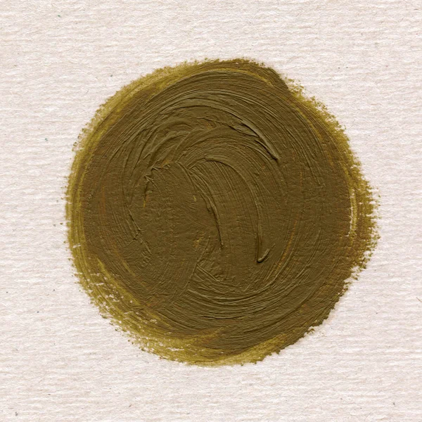 회색 종이의 배경에 갈색 페인트의 자리 질감. 진짜 소재입니다. 손 그린입니다. 둥근 모양 — 스톡 사진