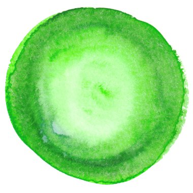 beyaz bir arka plan üzerinde izole yeşil boya sıçrama. gerçek malzeme. eller çizilir. yuvarlak şekil