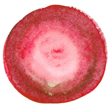 beyaz bir arka plan üzerinde izole bordo boya sıçrama. gerçek malzeme. eller çizilir. yuvarlak şekil