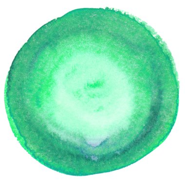 beyaz bir arka plan üzerinde izole yeşil boya sıçrama. gerçek malzeme. eller çizilir. yuvarlak şekil