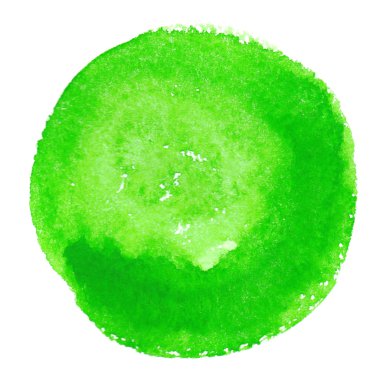 beyaz bir arka plan üzerinde izole yeşil boya sıçrama. gerçek malzeme. eller çizilir. yuvarlak şekil
