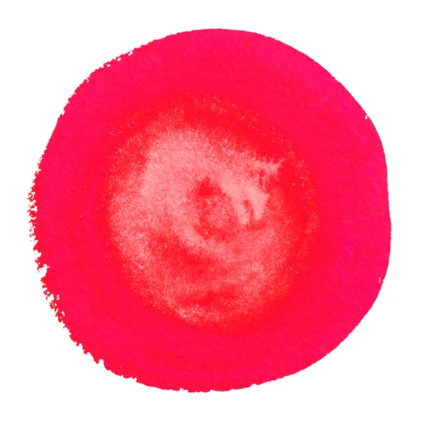 Czerwoną farbą wyizolowaną na białym tle. prawdziwego materiału. wyciągnięte ręce. okrągły kształt — Zdjęcie stockowe