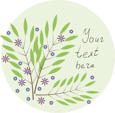 Dalları ile düz çiçek desenli