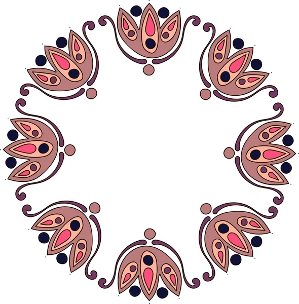 Kreisförmiges Ornament mit abstrakten Tulpen — Stockvektor