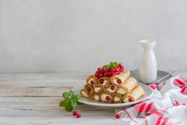 Krep Ricotta Üzümlü Mascarpone — Stok fotoğraf