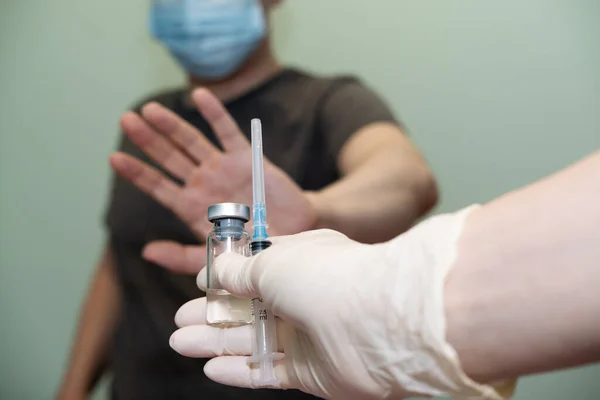 Patienten Inte Går Med Att Vaccinera Vaccination — Stockfoto