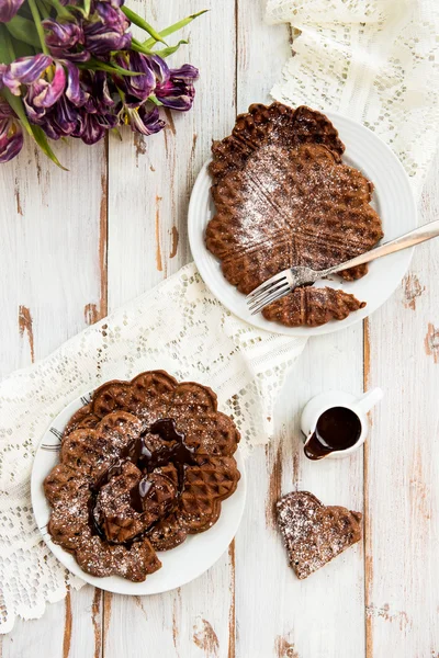 Hausgemachte Schokoladenwaffeln — Stockfoto