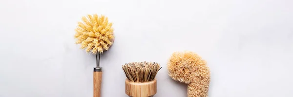 Bamboe Keuken Scrub Brush Set van 3 — Stockfoto