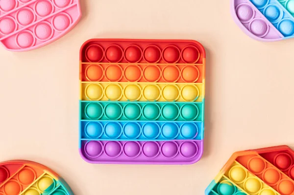 Rainbow Pop It Bubble Sensory Fidget Toy — Stock Photo, Image