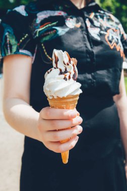 Çikolatalı vanilyalı dondurma.