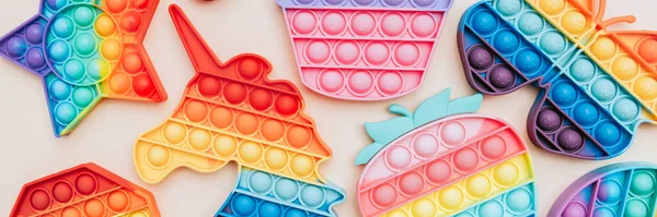 Rainbow Pop It Bubble Sensory Fidget Toys — Stock Photo, Image