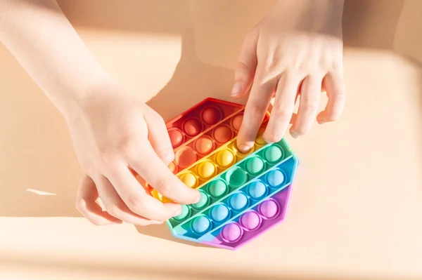 Rainbow Pop It Bubble Sensory Fidget Toy — Stock Photo, Image